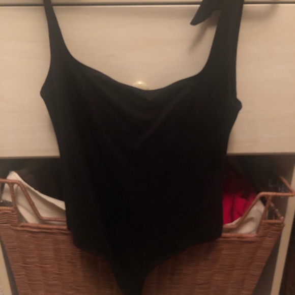 Free People Women's Black Tie Shoulder Bodysuit - Picture 4 of 5